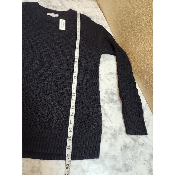 Old Navy Women's Black Tunic Length Sweater Comfortable Knit Crewneck Size Small - Picture 7 of 7